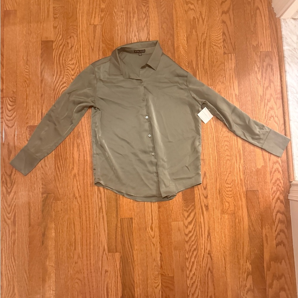 Elegant Olive Green Women's Blouse